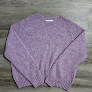 Genevieve Sweeney Lilac Heather Wool Sweater L (Fits like M)  Made in Scotland